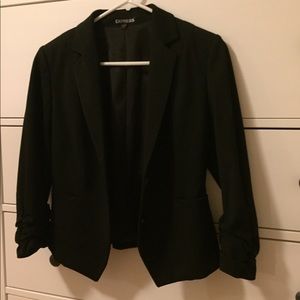 Express cinched/pleated 3/4 sleeve blazer